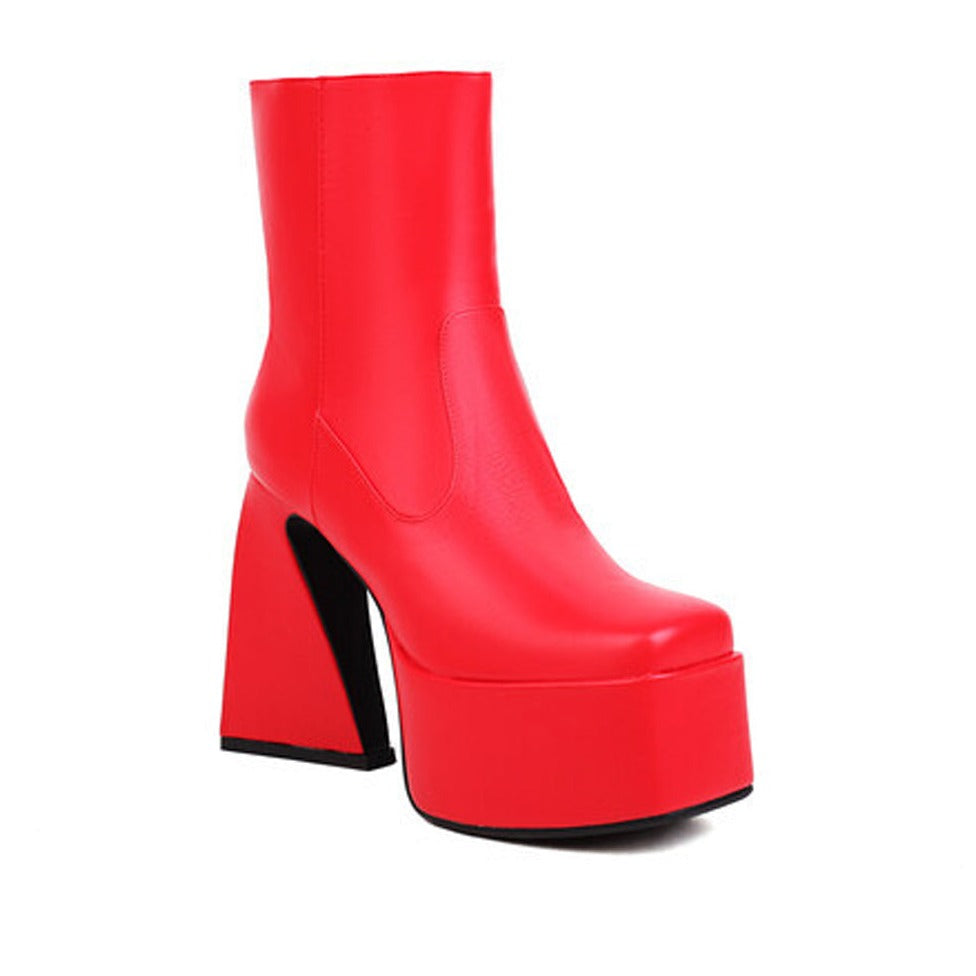 Ibty Collections 4 / Red Mia Platform Ankle Boots