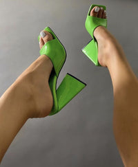 Thumbnail for Ibty Collections 41 / Green Triangle Heel Sandal