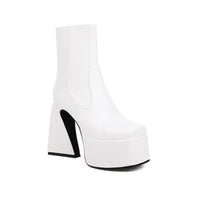 Thumbnail for Ibty Collections 9 / White Mia Platform Ankle Boots