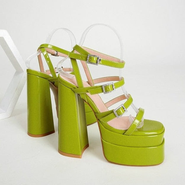 Ibty Collections Sandals Green / 42 Platform Wedges