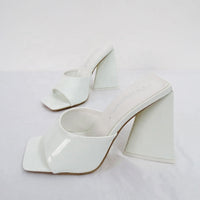 Thumbnail for Ibty Collections Shoes 41 / White Triangle Heel Sandal
